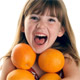 girl eating fruit